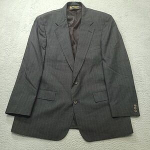 Brooks Brothers Men's 46L (44) Blazer Wool Striped Dark GrayTag 46L Sports Coat